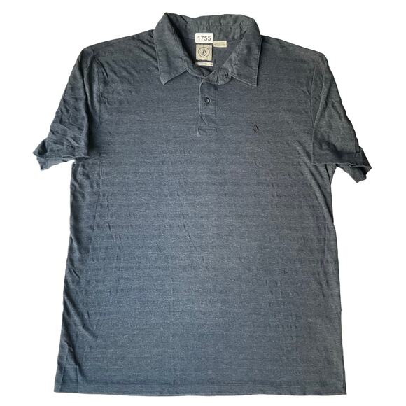 Volcom Men’s Short Sleeve Polo Shirt Size XL, Solid Blue, Fits like L - Picture 1 of 7